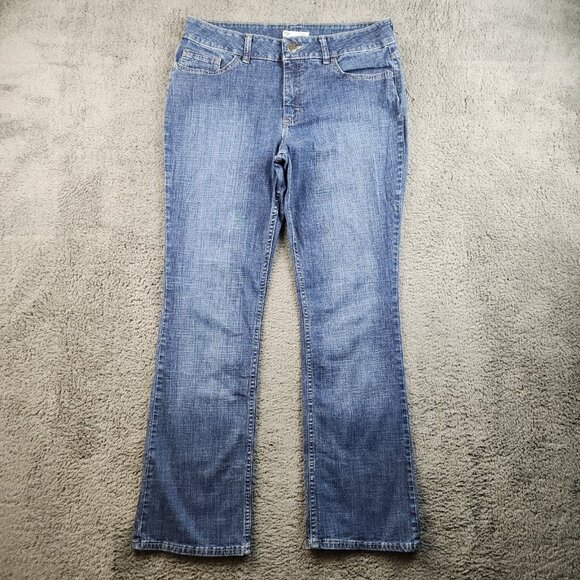 Riders by Lee Mid Rise Bootcut Jeans Womens 12M Curvy Blue Stretch Classic Denim - Picture 1 of 10